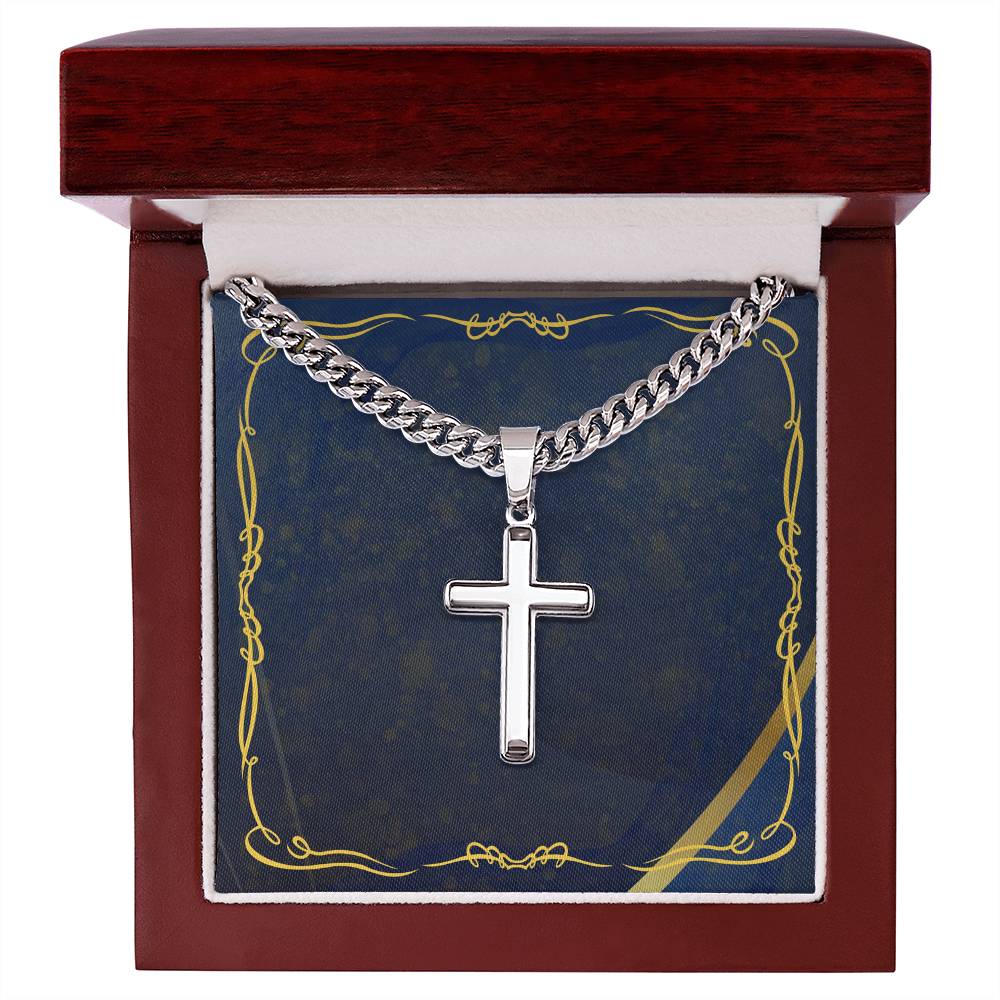 Artisan Cross Necklace on Cuban Chain - JOLIFTIFY