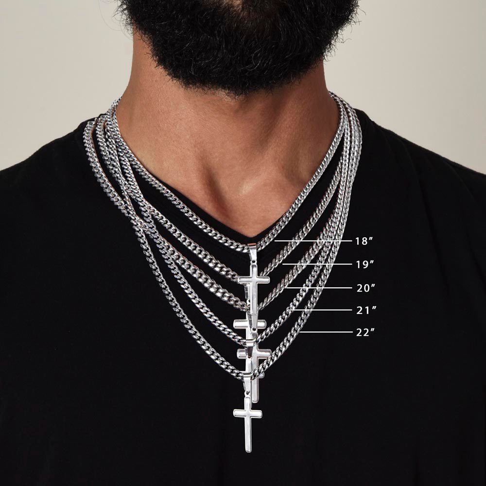 Artisan Cross Necklace on Cuban Chain - JOLIFTIFY