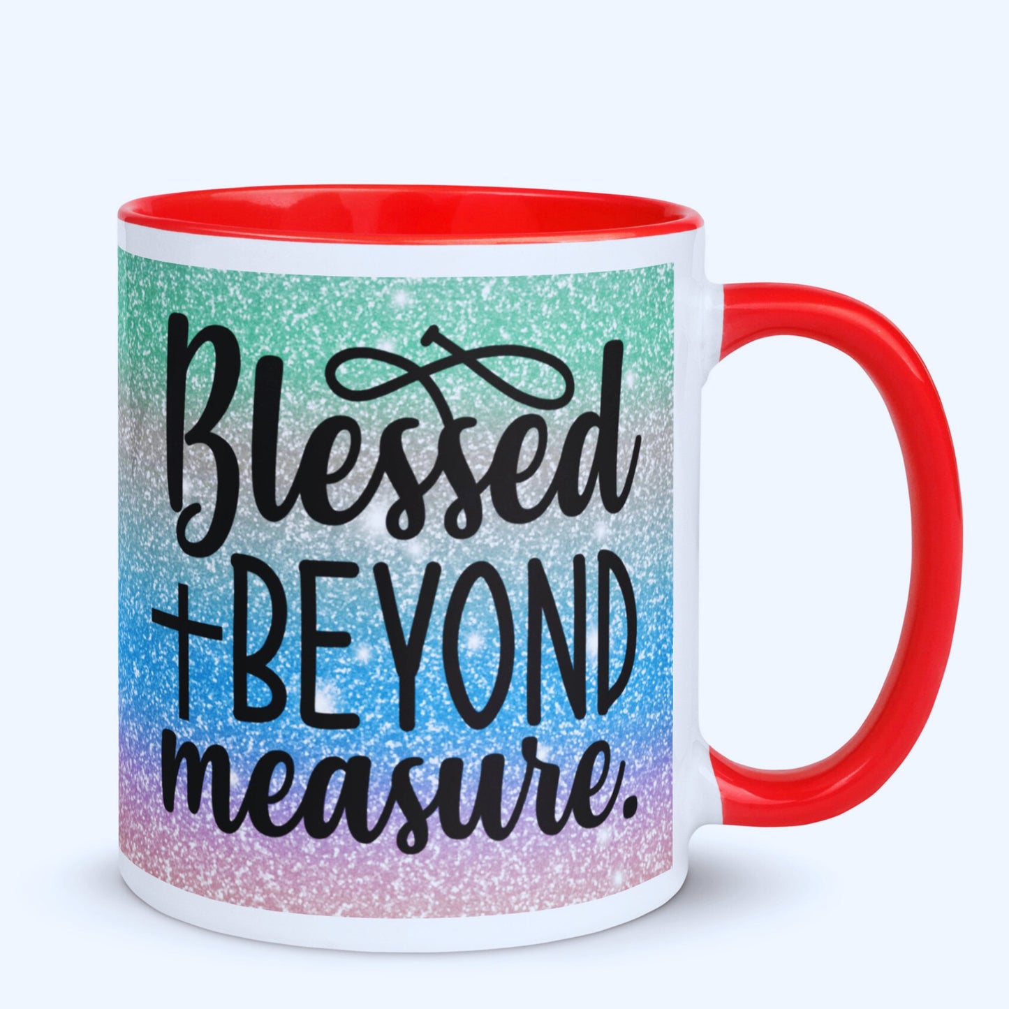 Blessed Beyond Measure Mug with Coloured Interior - JOLIFTIFY