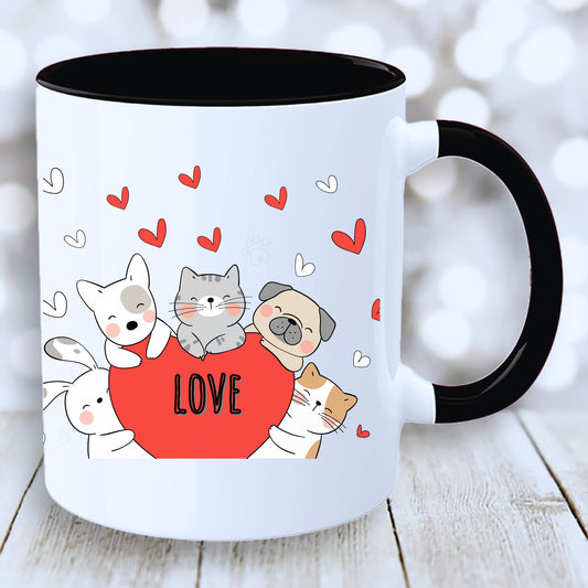 Cat Love Mug with Coloured Interior - JOLIFTIFY