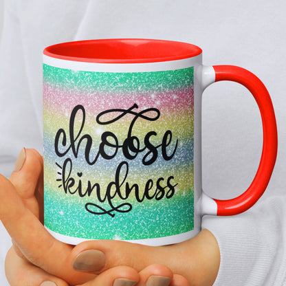 Choose Kindness Mug with Coloured Interior - JOLIFTIFY