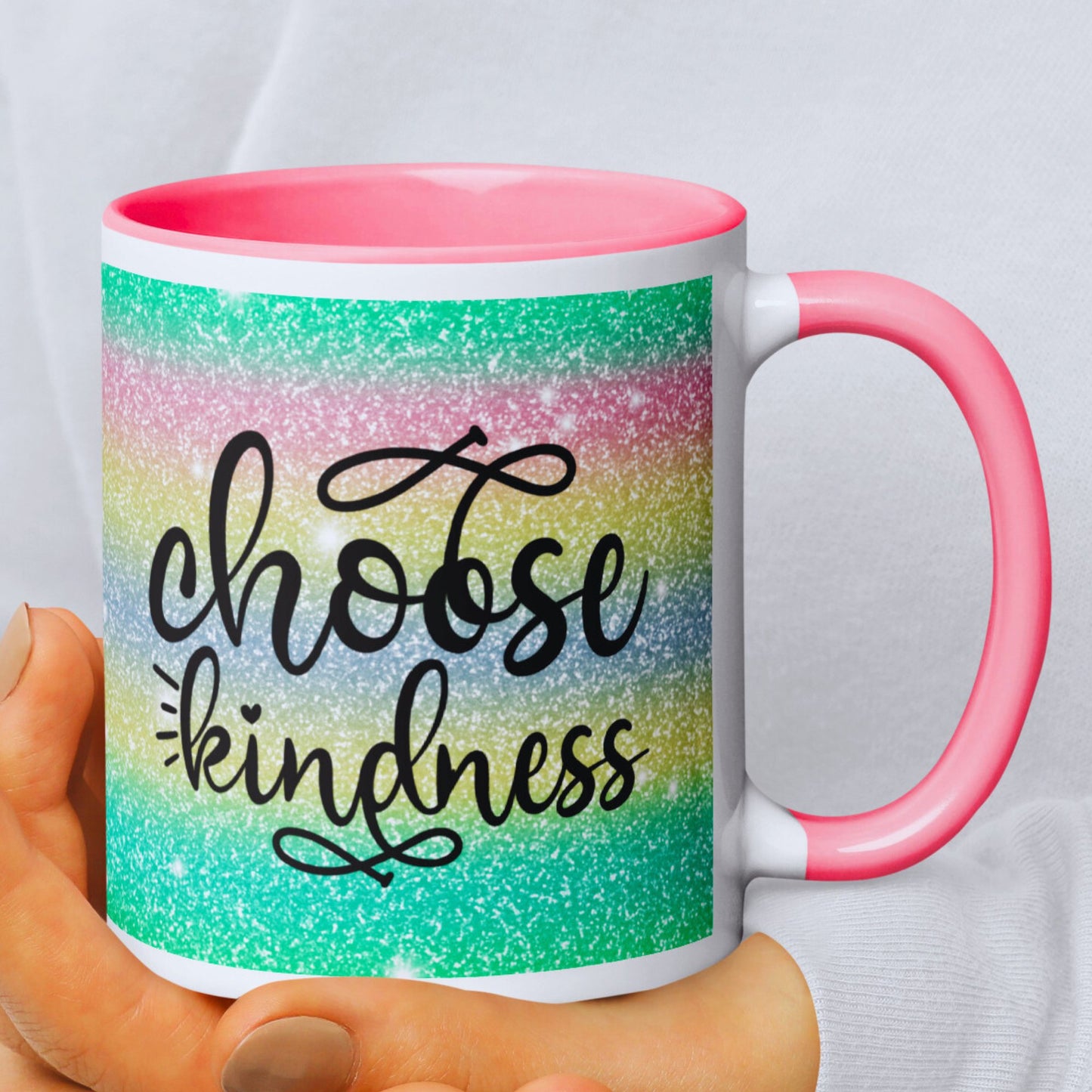 Choose Kindness Mug with Coloured Interior - JOLIFTIFY