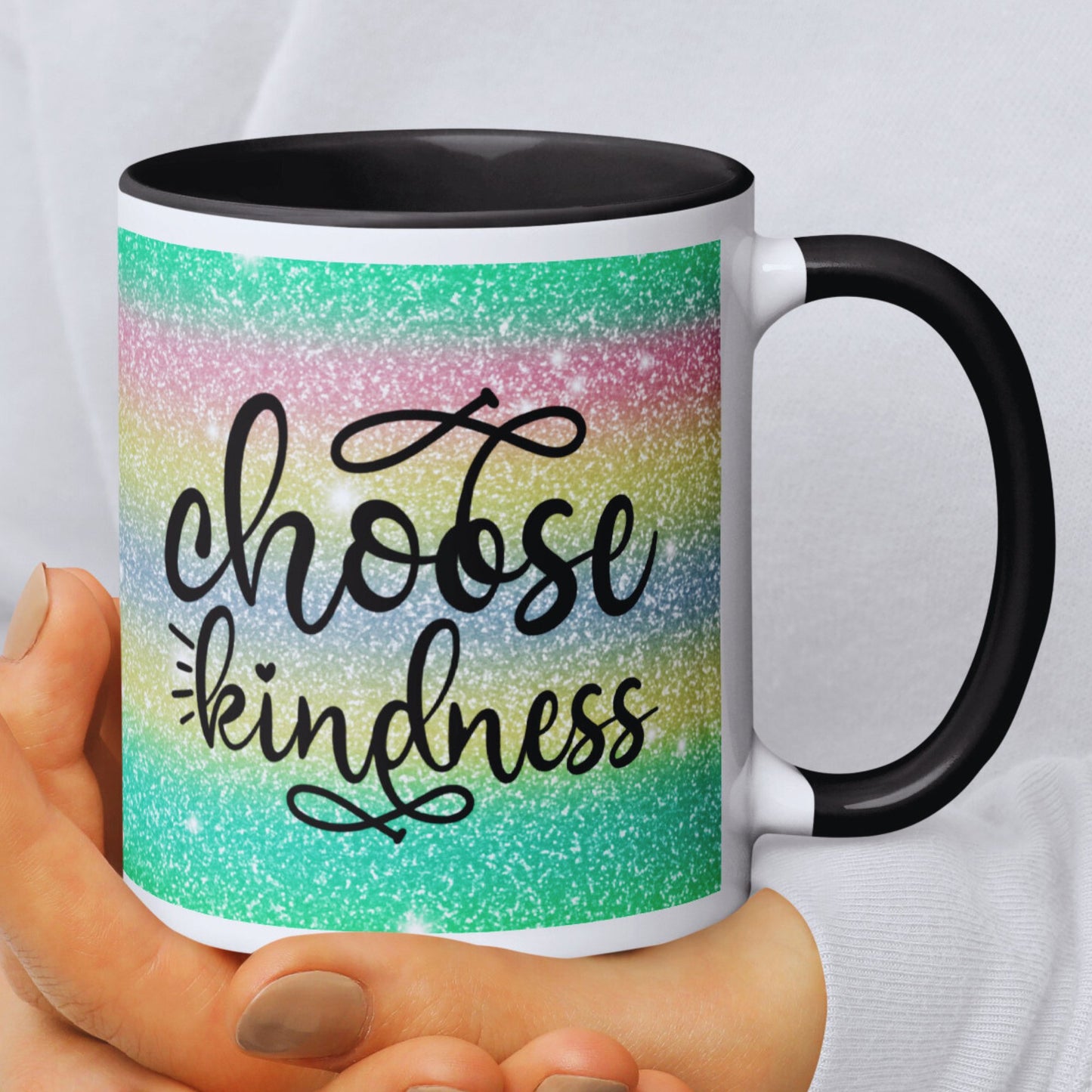 Choose Kindness Mug with Coloured Interior - JOLIFTIFY