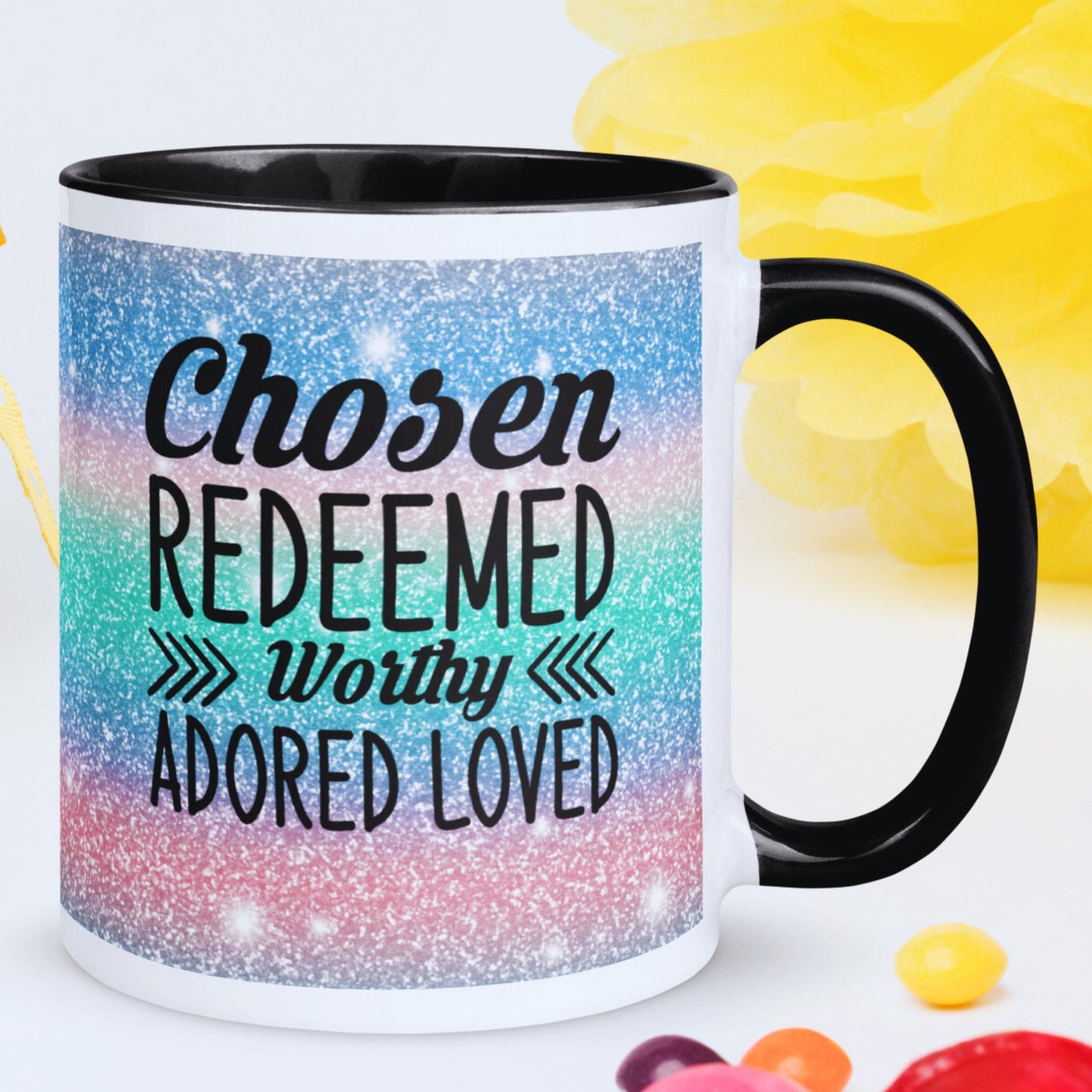 Chosen & Redeemed Mug with Coloured Interior - JOLIFTIFY