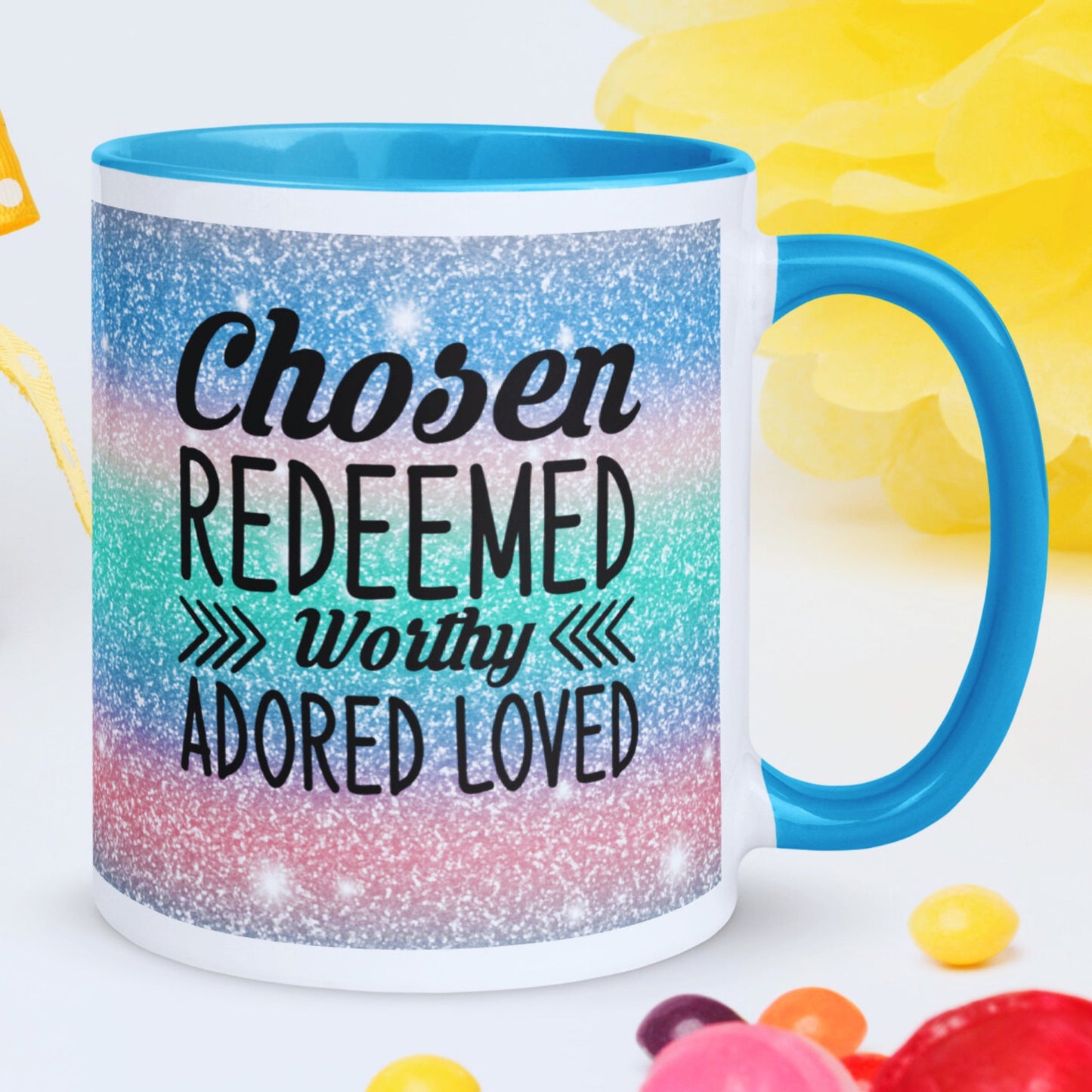 Chosen & Redeemed Mug with Coloured Interior - JOLIFTIFY