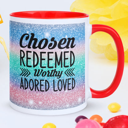 Chosen & Redeemed Mug with Coloured Interior - JOLIFTIFY