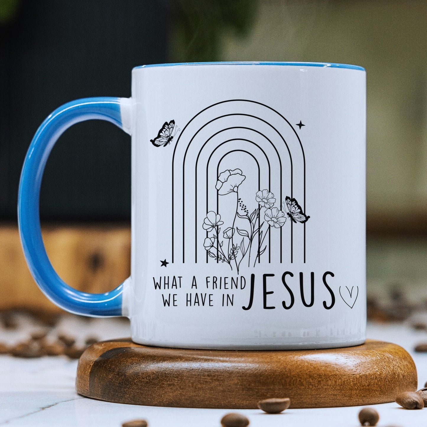 Christian Mug - A Friend In Jesus Mug with Coloured Interior - JOLIFTIFY