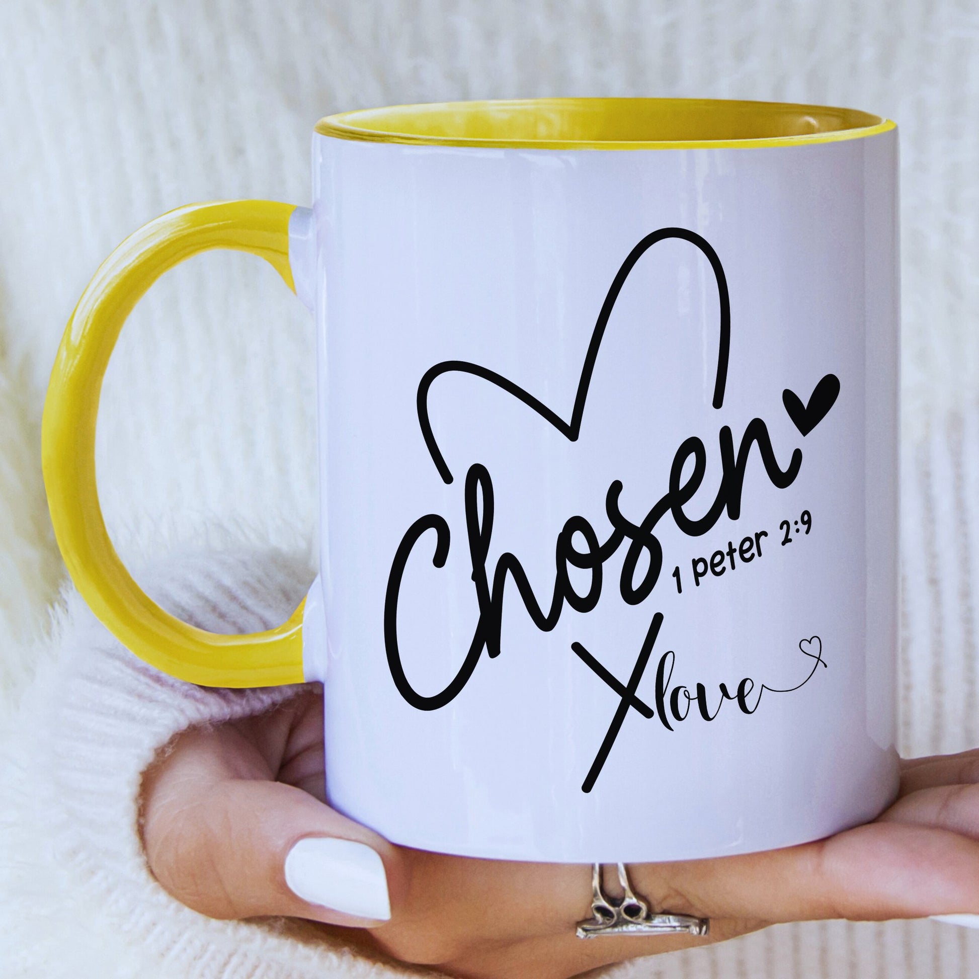 Christian Mug - 'Chosen' with Coloured Interior - JOLIFTIFY