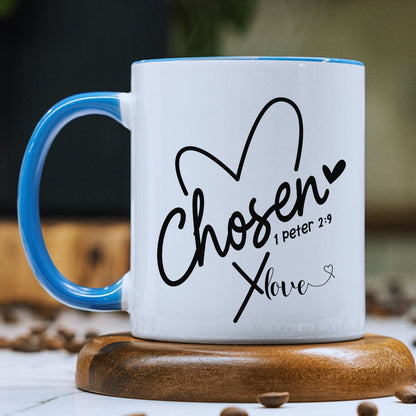 Christian Mug - 'Chosen' with Coloured Interior - JOLIFTIFY