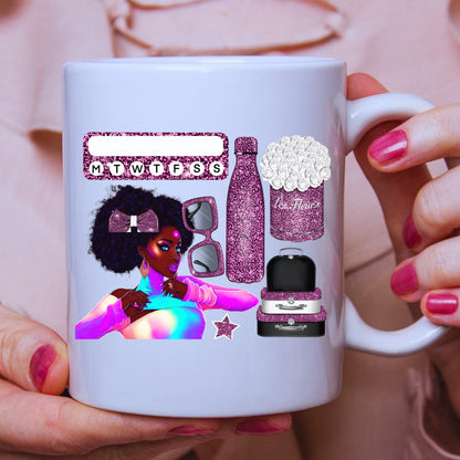 Classy Glitter Girl White Mug - JOLIFTIFY