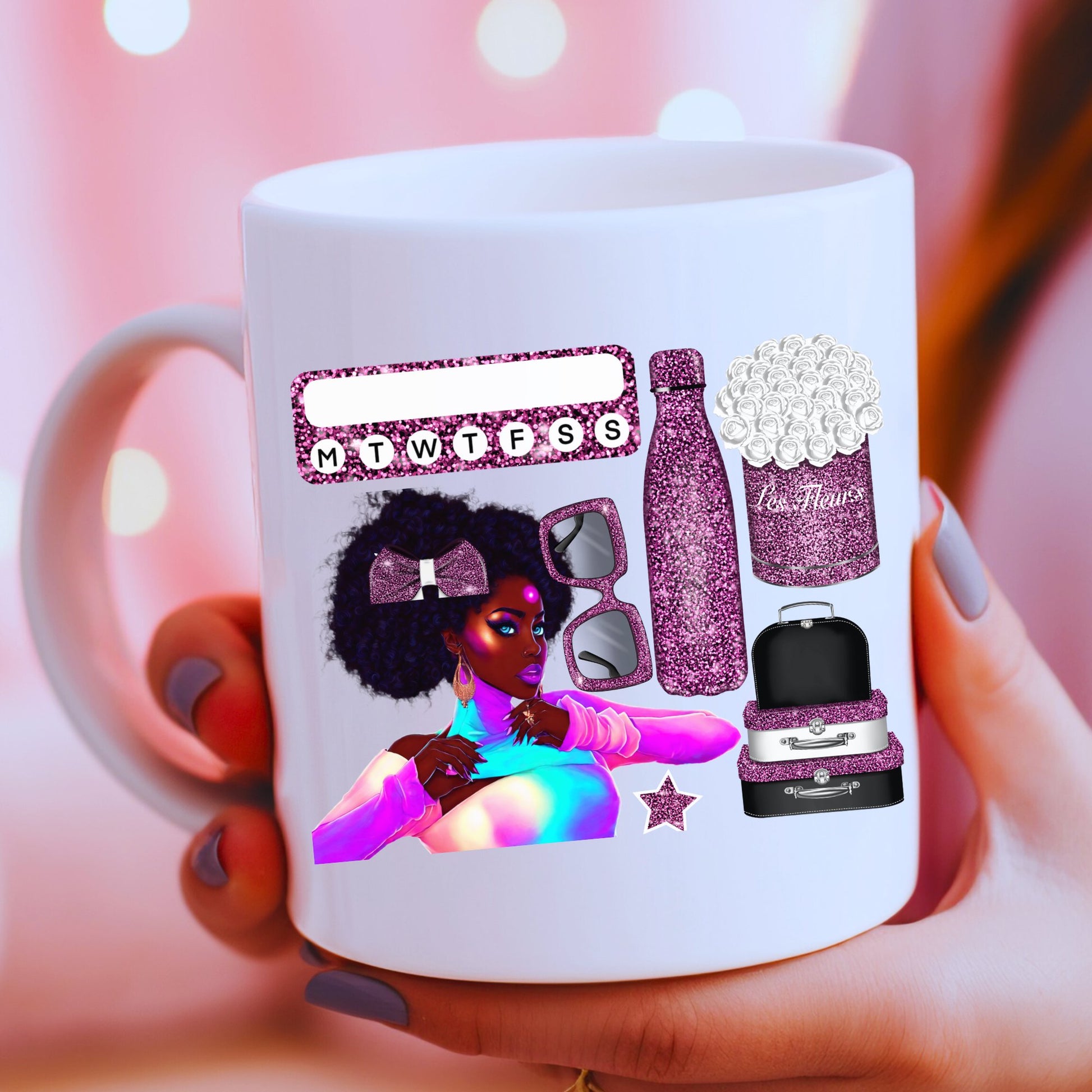 Classy Glitter Girl White Mug - JOLIFTIFY