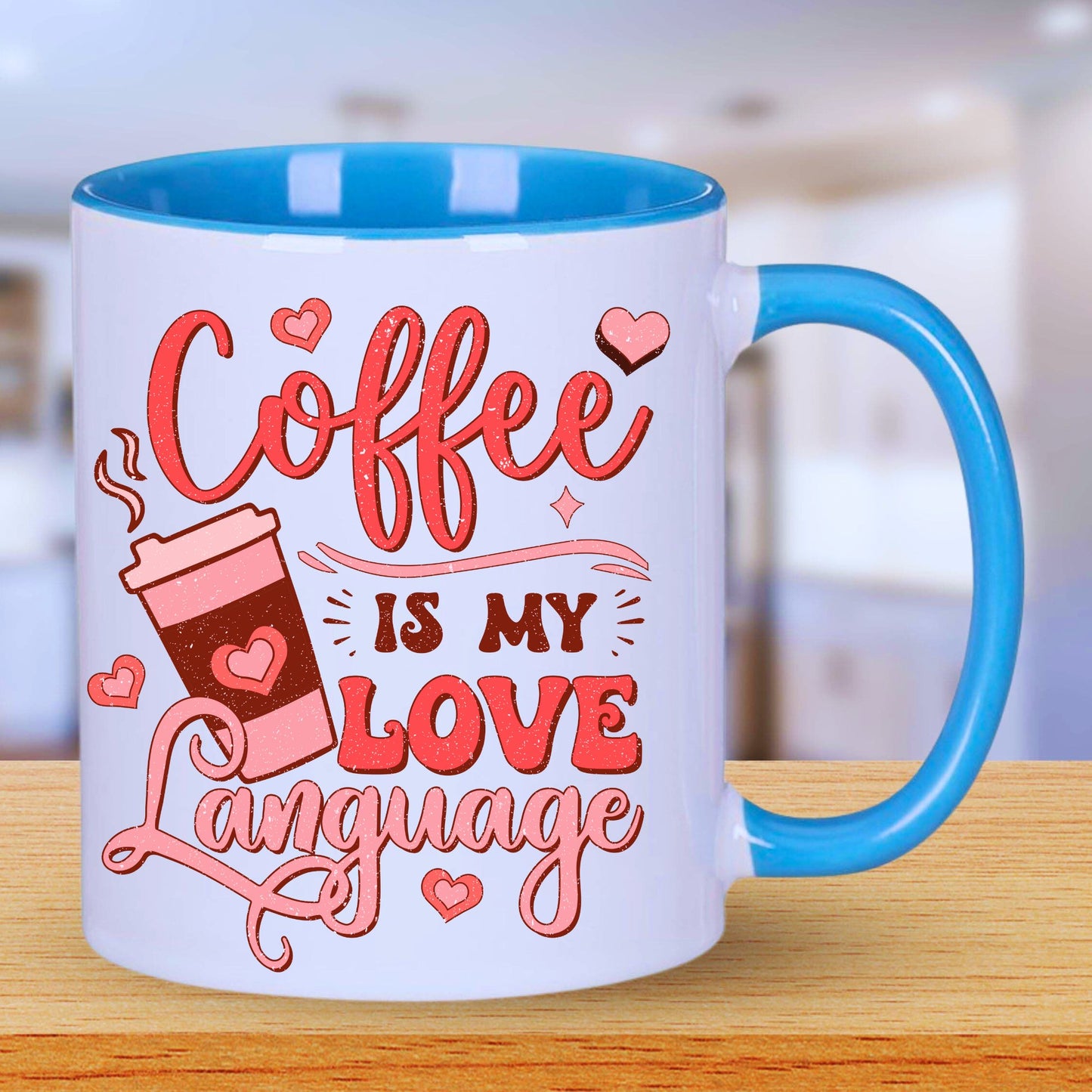 Coffee Is My Love Language Mug with Coloured Interior - JOLIFTIFY