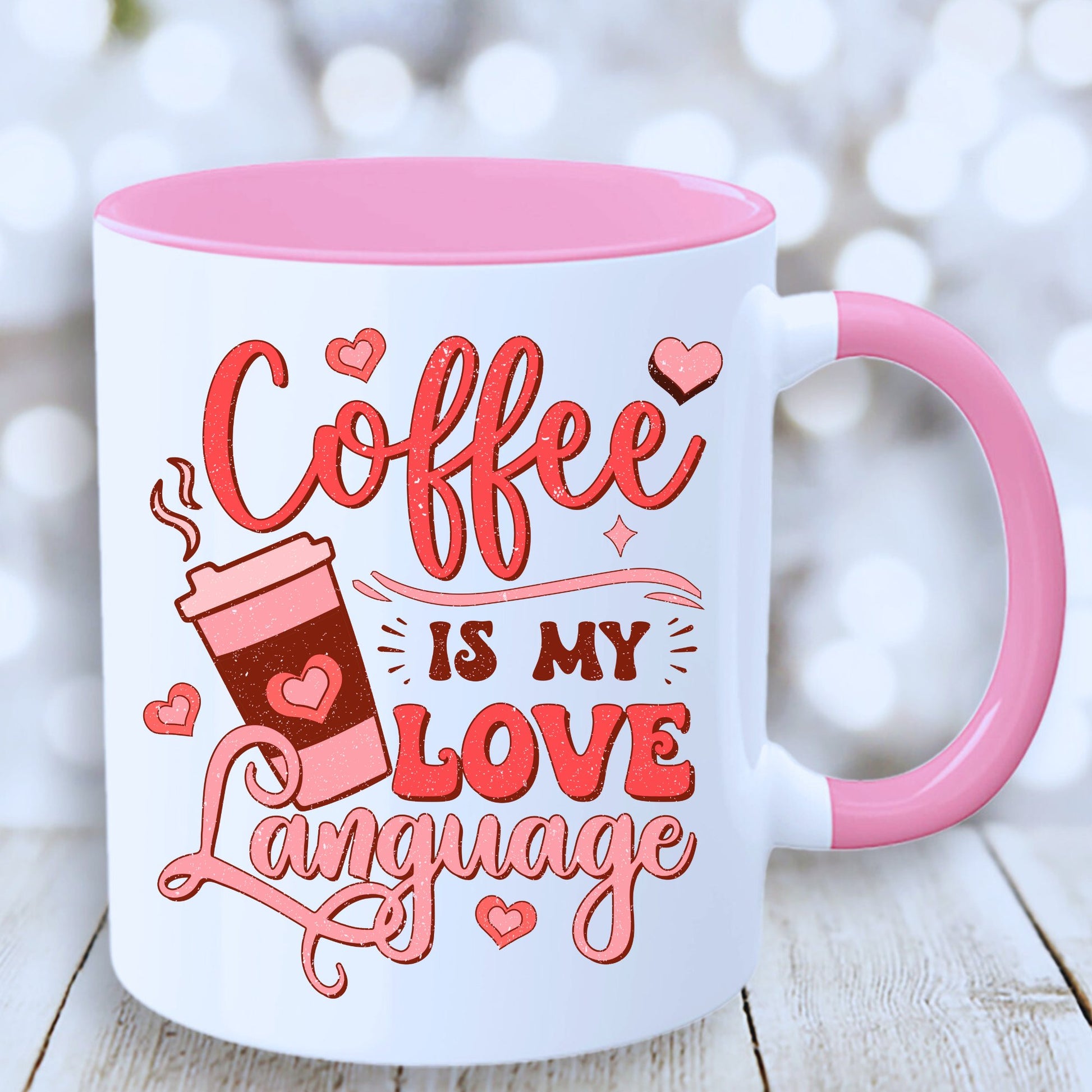 Coffee Is My Love Language Mug with Coloured Interior - JOLIFTIFY