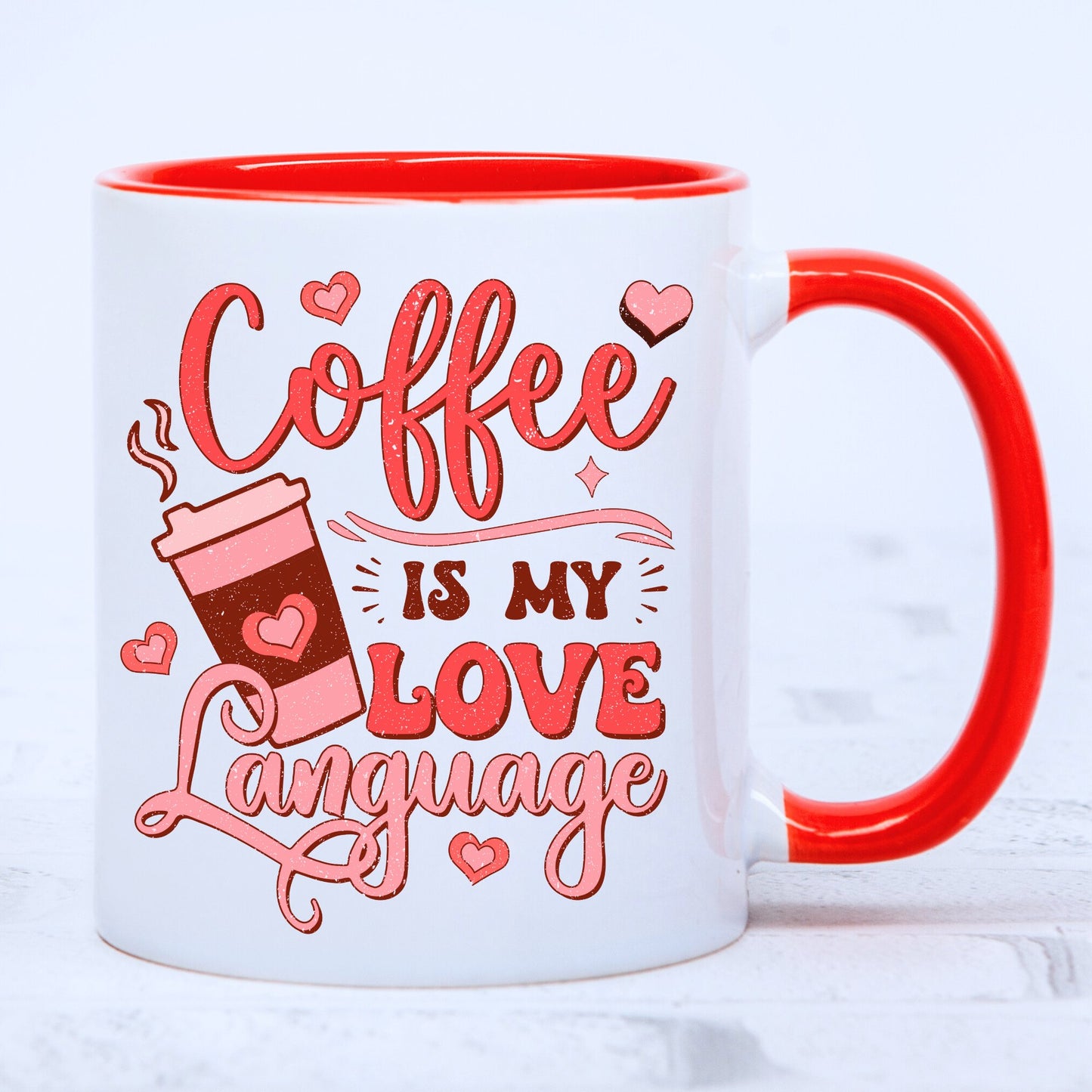 Coffee Is My Love Language Mug with Coloured Interior - JOLIFTIFY