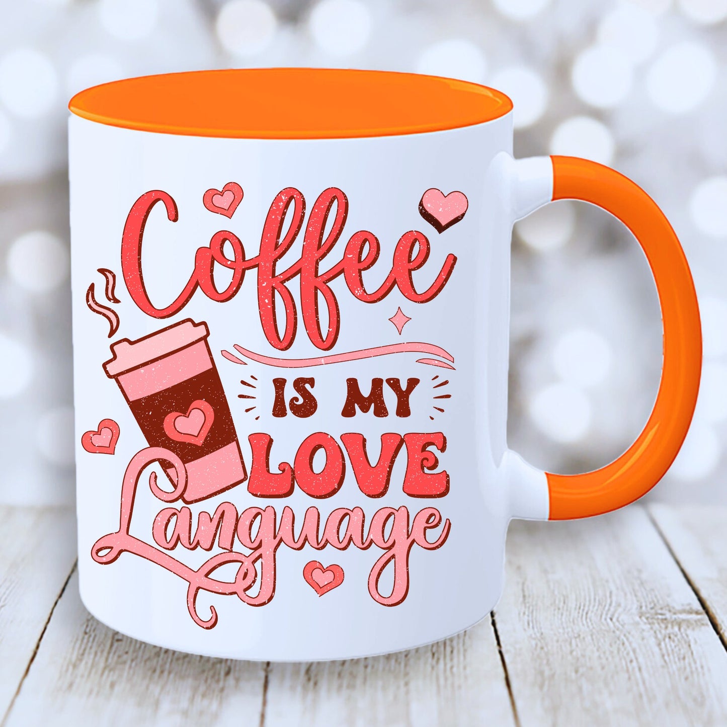 Coffee Is My Love Language Mug with Coloured Interior - JOLIFTIFY