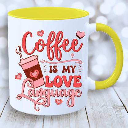 Coffee Is My Love Language Mug with Coloured Interior - JOLIFTIFY