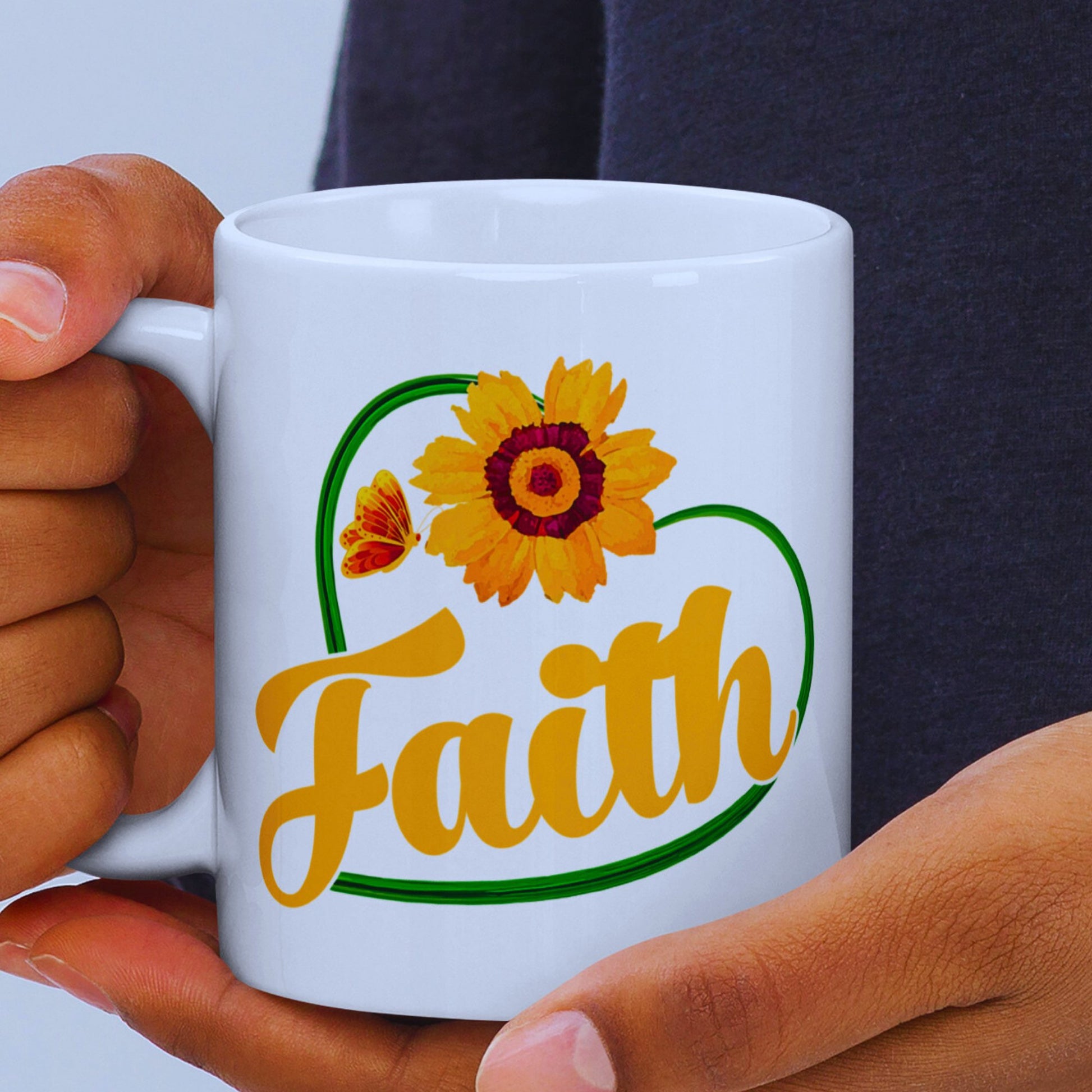 Faith White Glossy Ceramic Mug - JOLIFTIFY