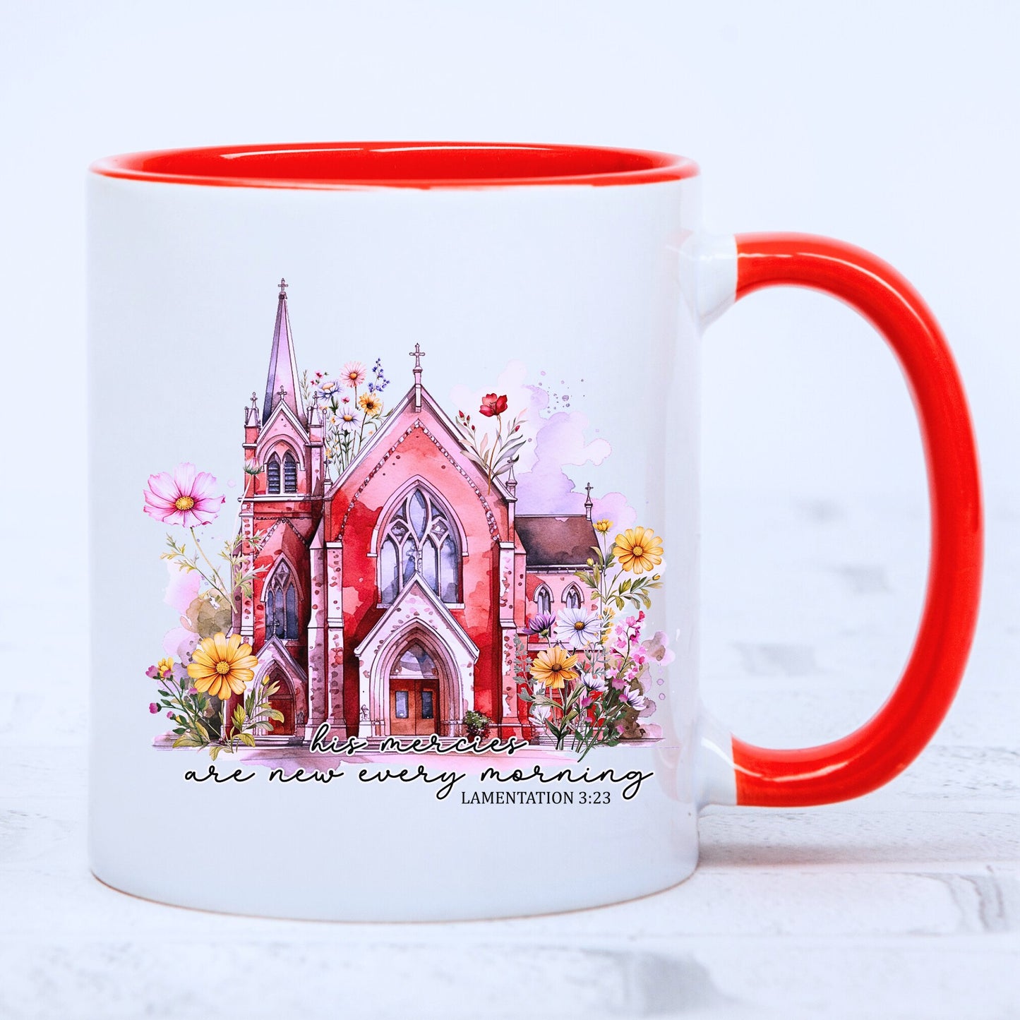 God's Mercies Are New Mug with Coloured Interior