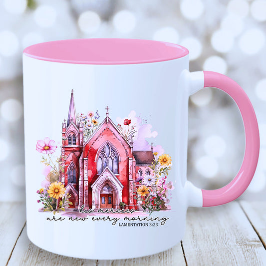 God's Mercies Are New Mug with Coloured Interior