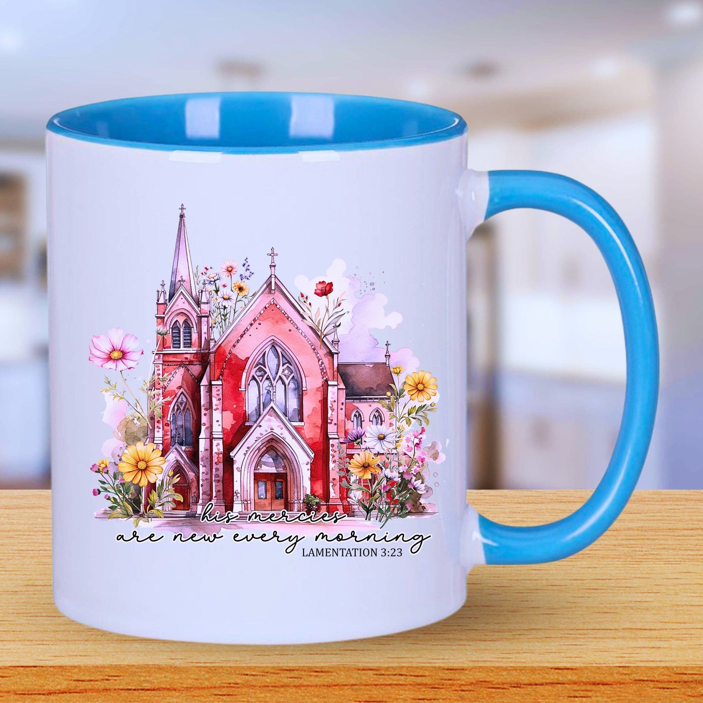 God's Mercies Are New Mug with Coloured Interior