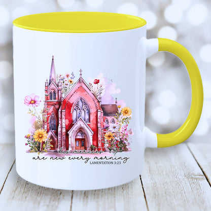 God's Mercies Are New Mug with Coloured Interior