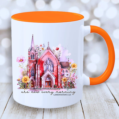 God's Mercies Are New Mug with Coloured Interior