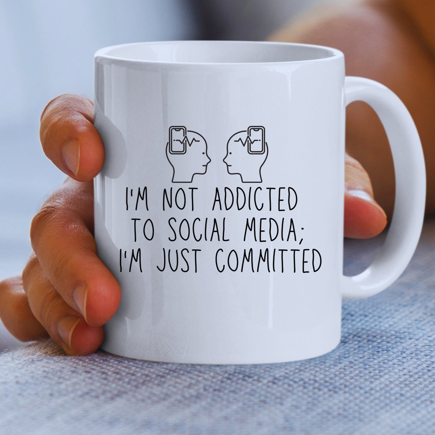 I'm Not Addicted To Social Media White Mug