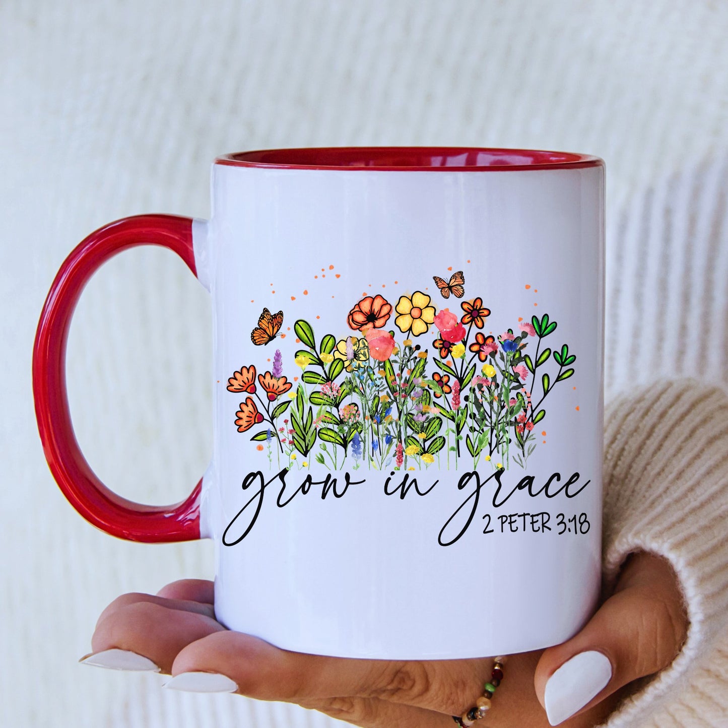 Inspirational Christian Mug with Coloured Interior