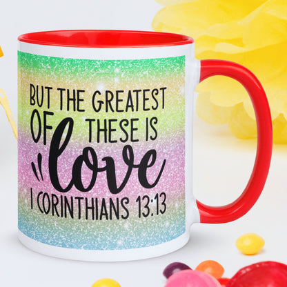 Inspirational Christian Mug with Coloured Interior