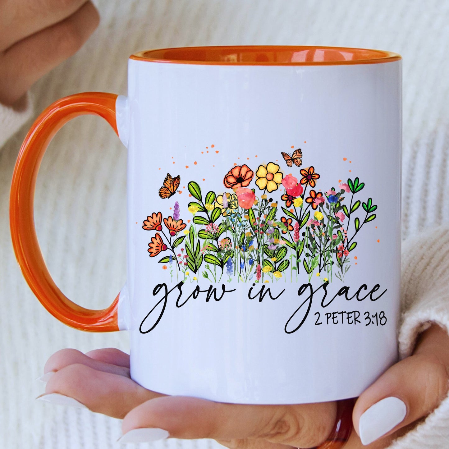 Inspirational Christian Mug with Coloured Interior