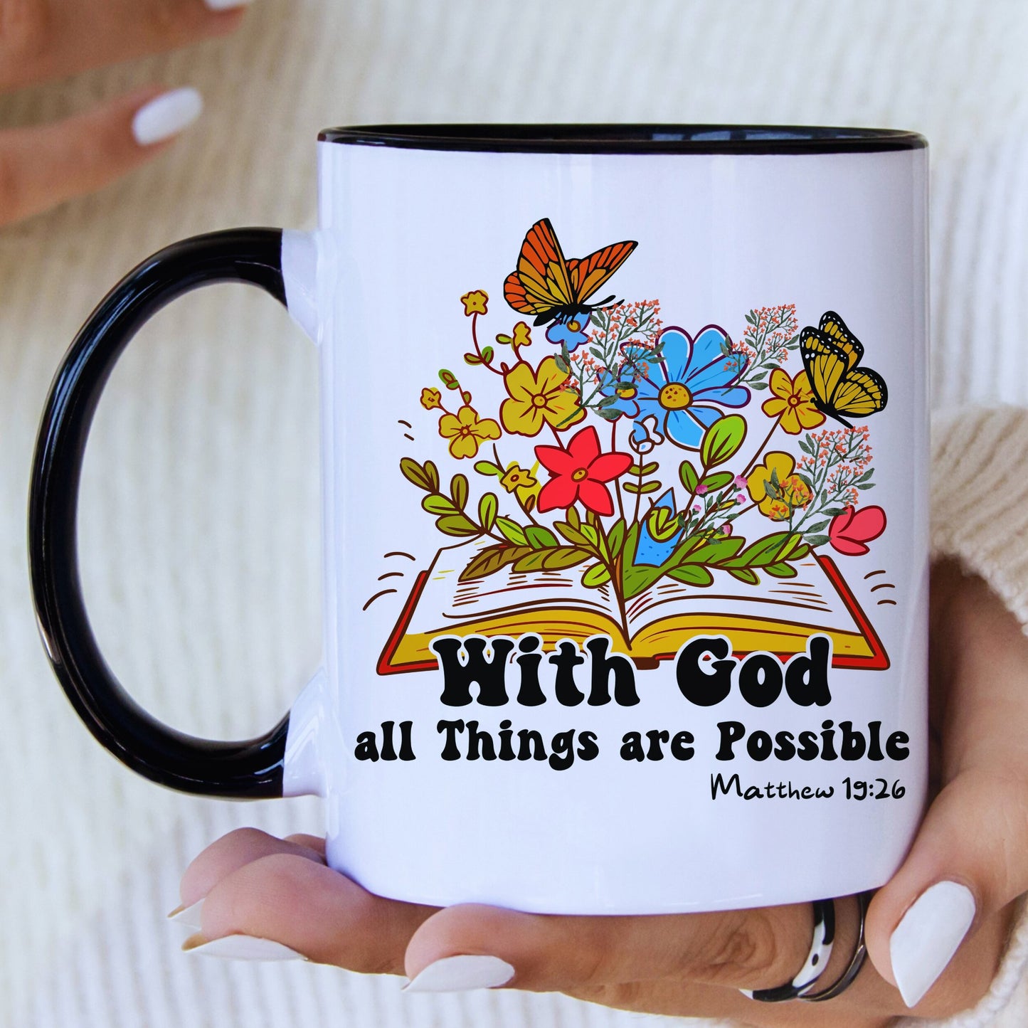 Inspirational Christian Mug with Coloured Interior