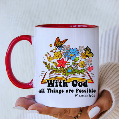 Inspirational Christian Mug with Coloured Interior