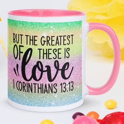 Inspirational Christian Mug with Coloured Interior