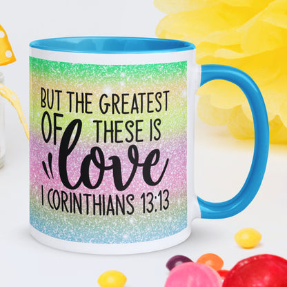 Inspirational Christian Mug with Coloured Interior