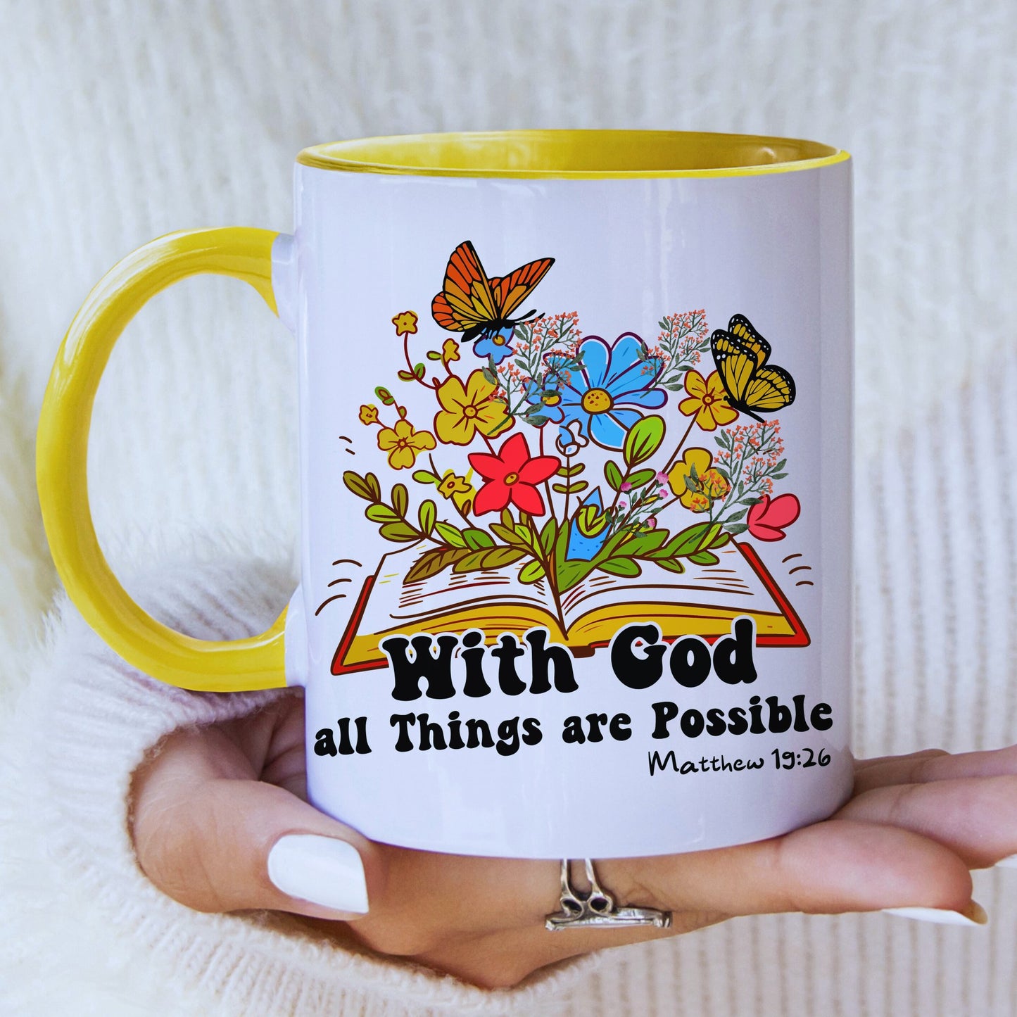 Inspirational Christian Mug with Coloured Interior