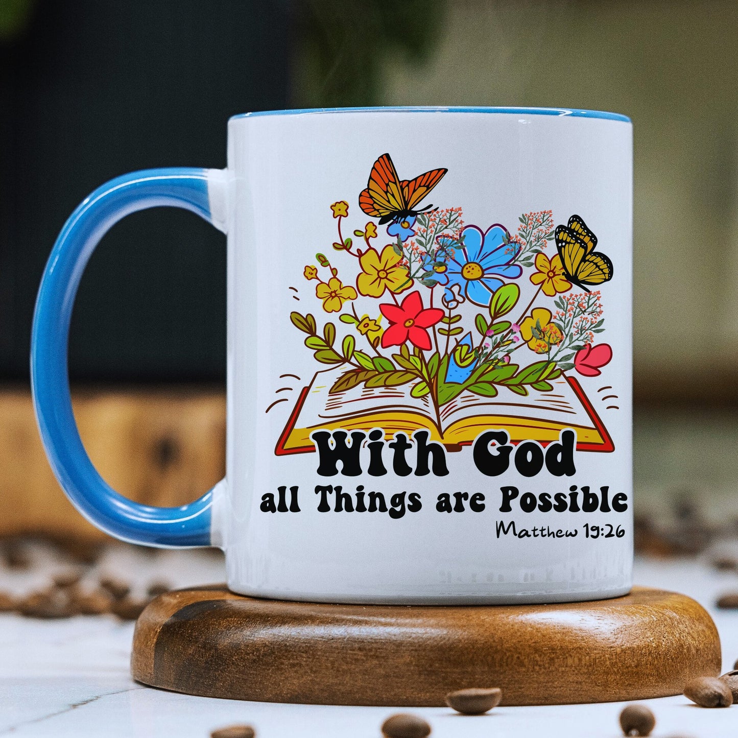 Inspirational Christian Mug with Coloured Interior