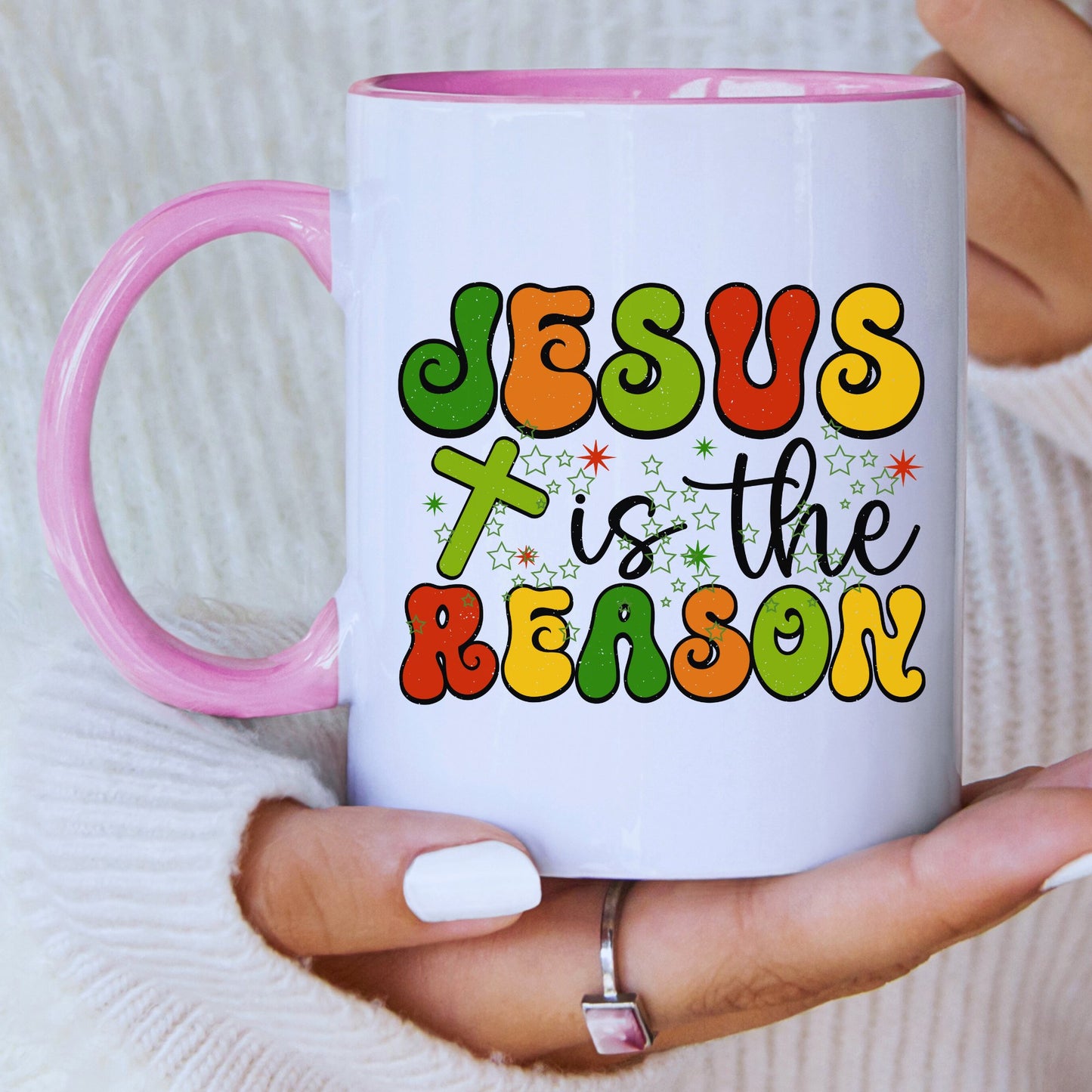 Jesus Is The Reason Mug with Coloured Interior