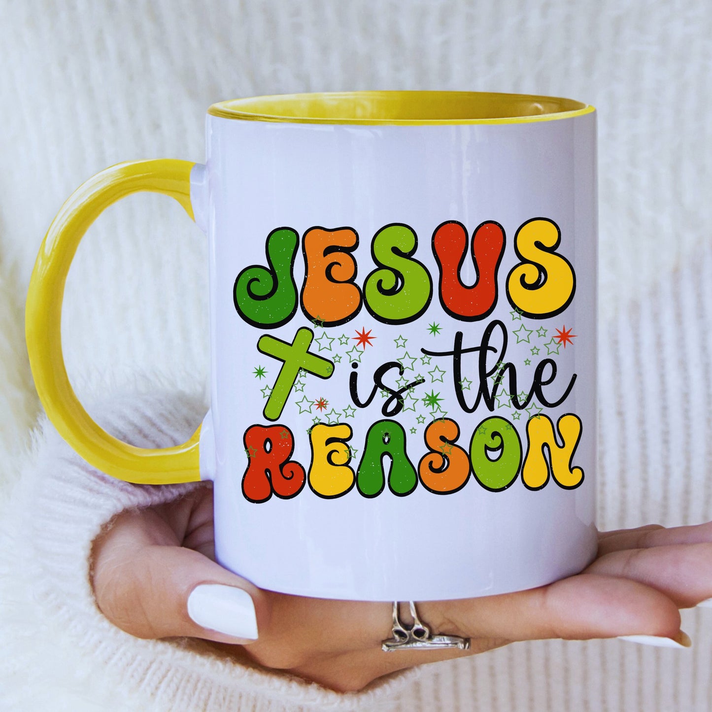 Jesus Is The Reason Mug with Coloured Interior