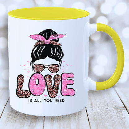 Love Is All You Need Mug with Coloured Interior