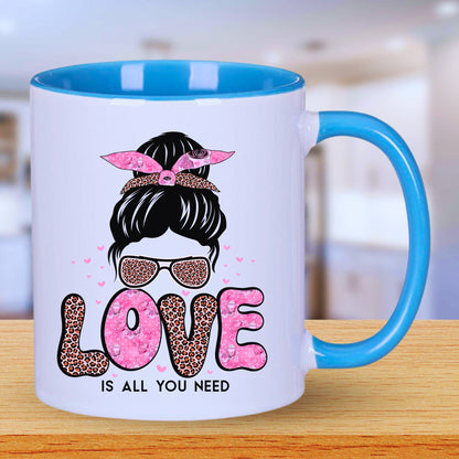 Love Is All You Need Mug with Coloured Interior