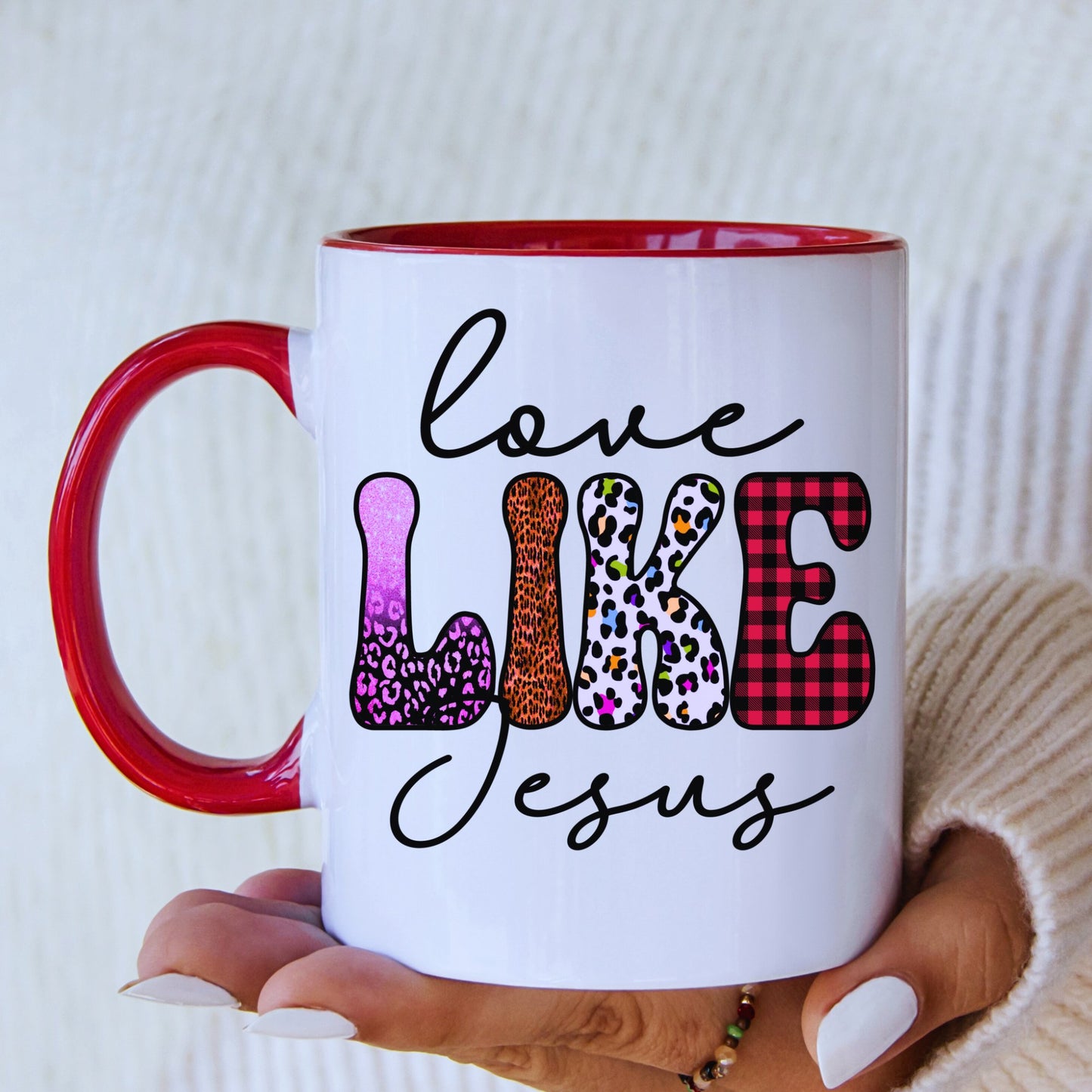 Love Like Jesus Mug with Coloured Interior