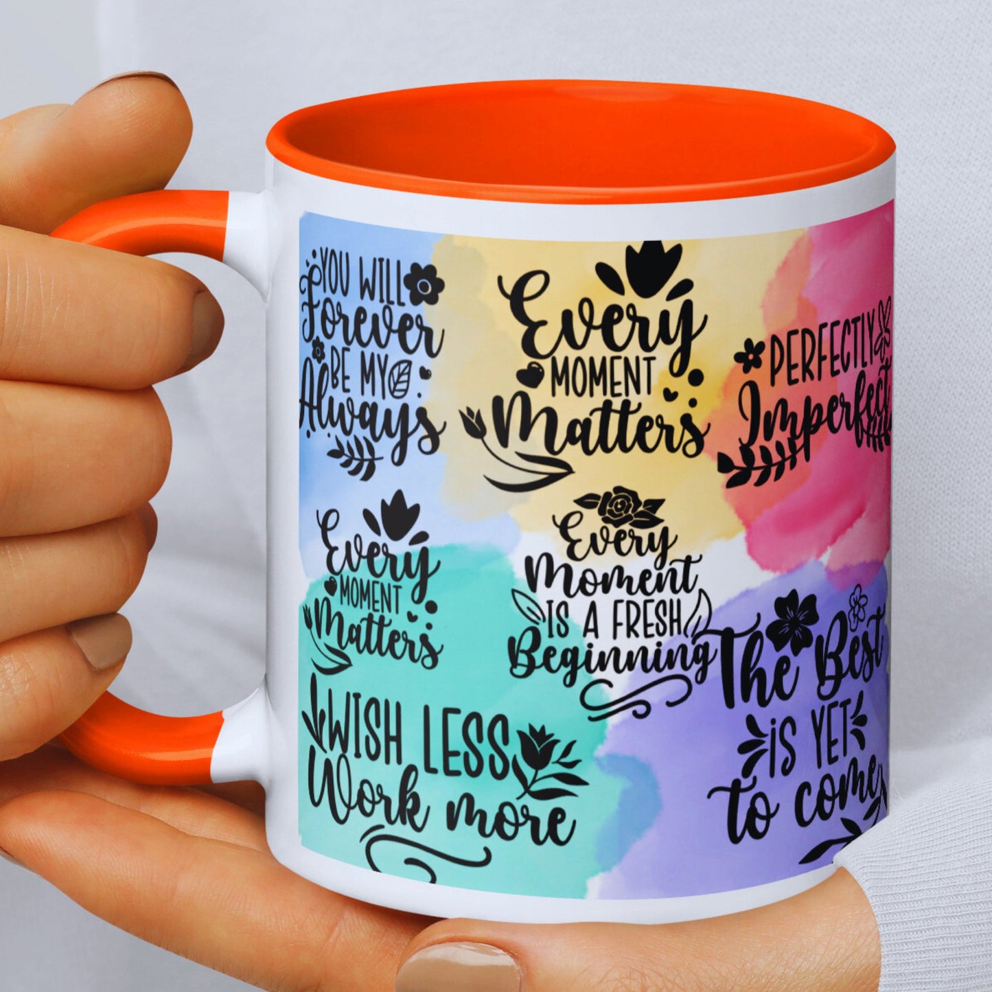 Motivational Mug with Coloured Interior