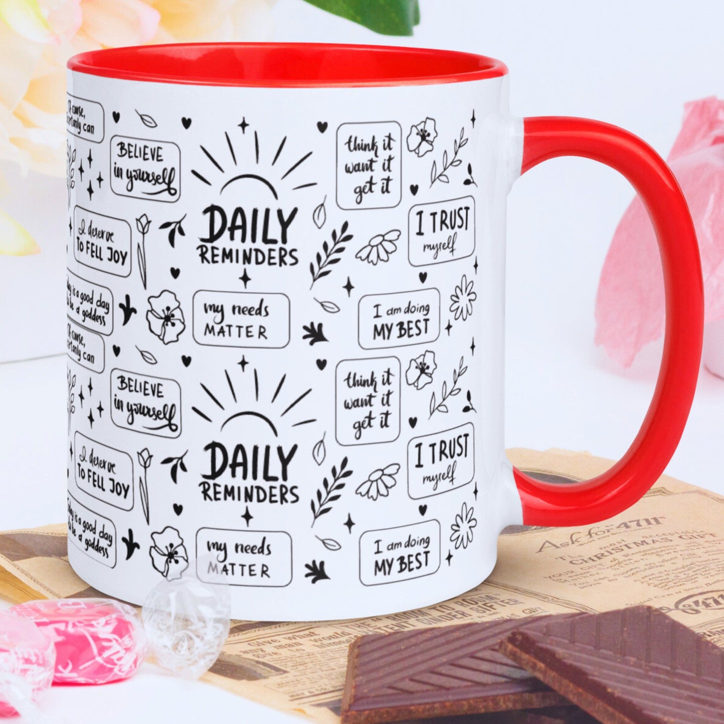 Motivational Mug with Coloured Interior