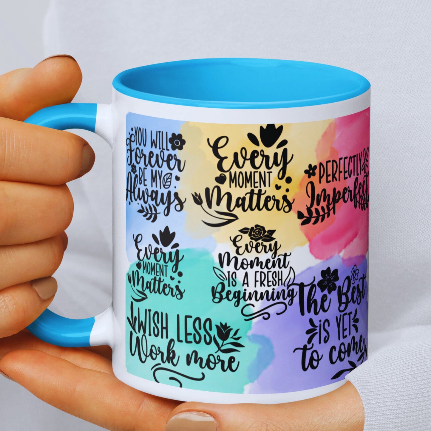 Motivational Mug with Coloured Interior