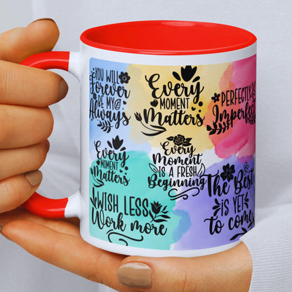 Motivational Mug with Coloured Interior