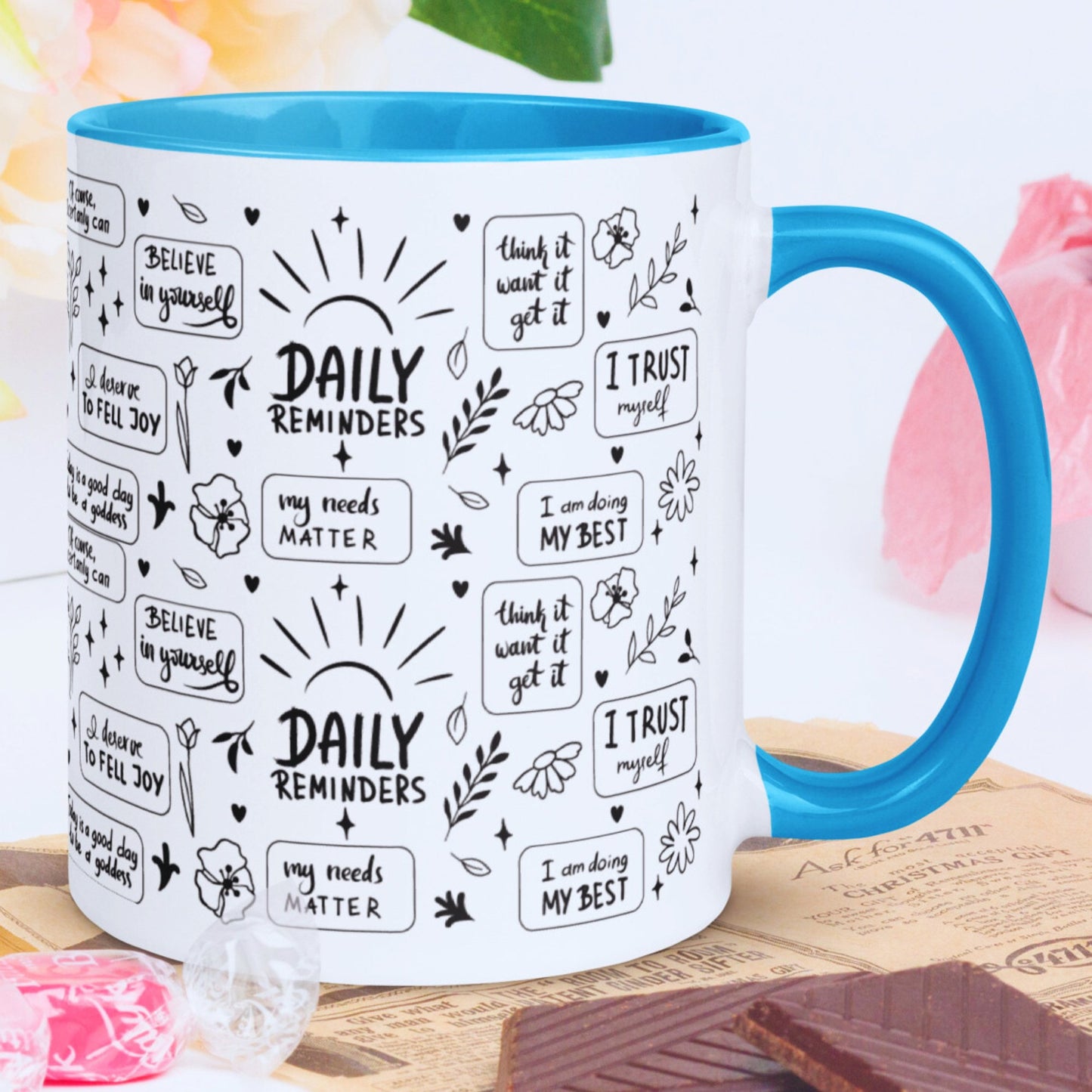 Motivational Mug with Coloured Interior