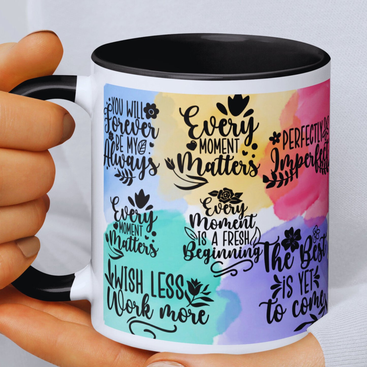 Motivational Mug with Coloured Interior