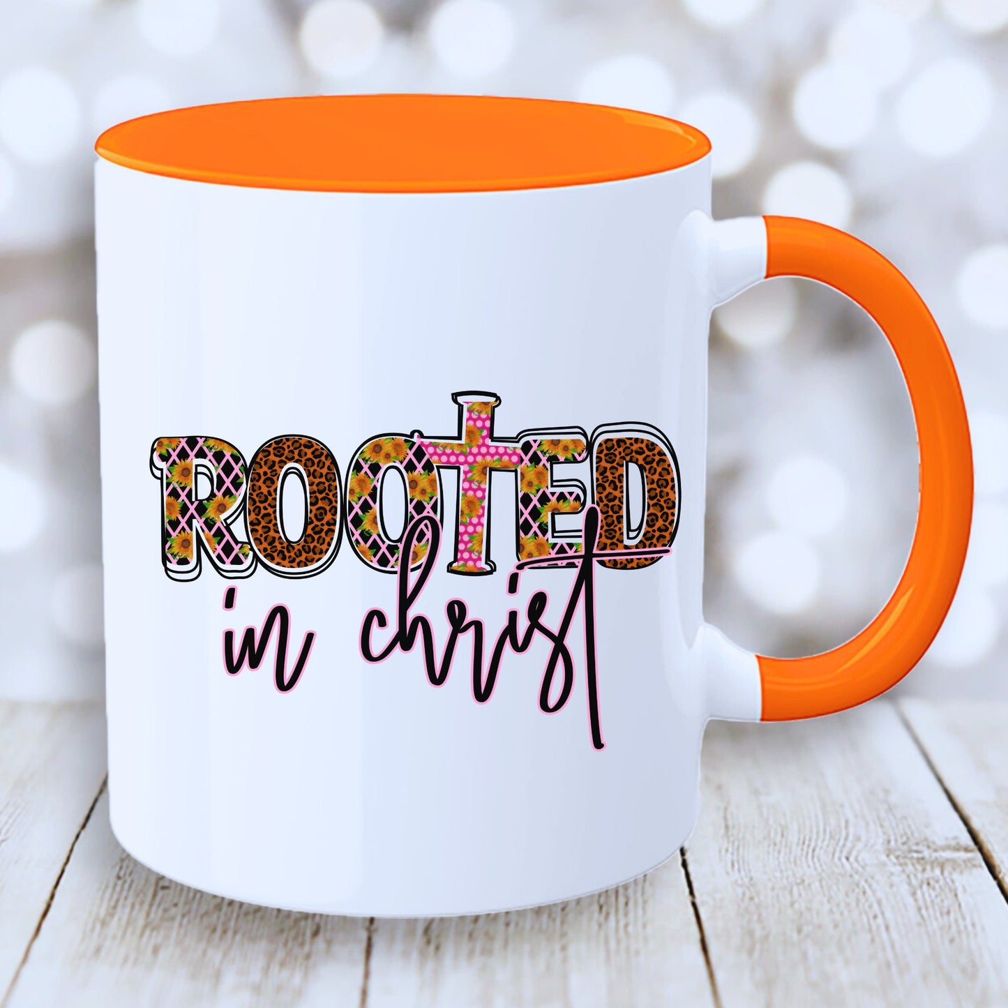 Rooted In Christ Mug with Coloured Interior