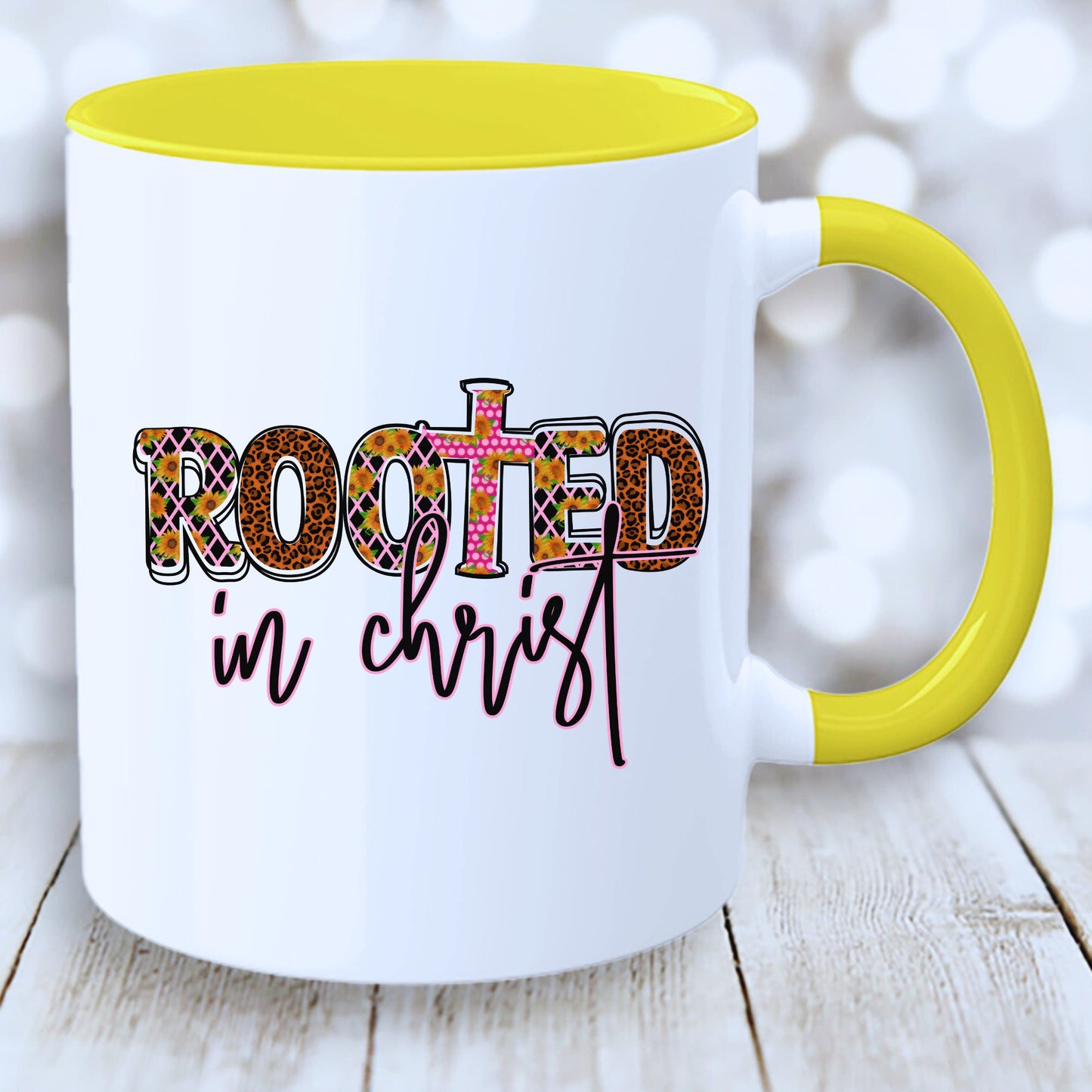 Rooted In Christ Mug with Coloured Interior