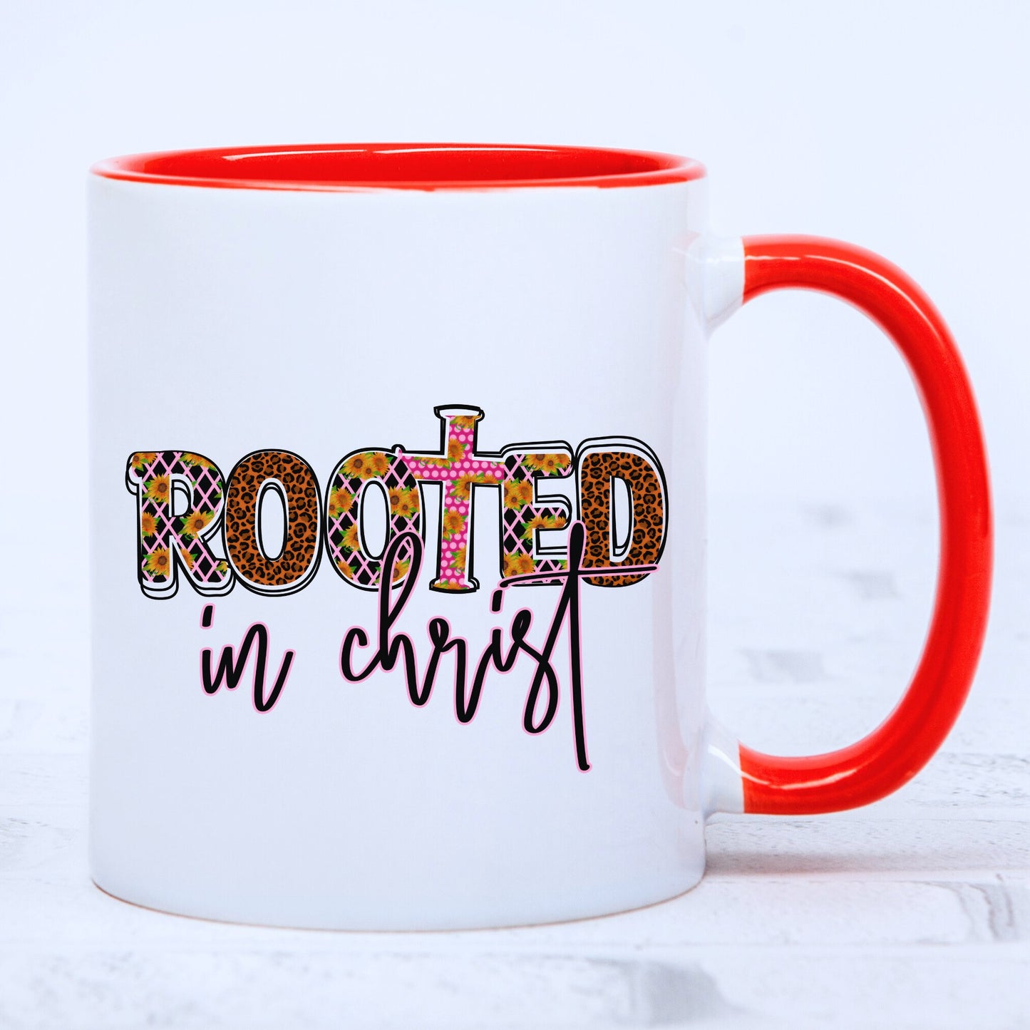 Rooted In Christ Mug with Coloured Interior